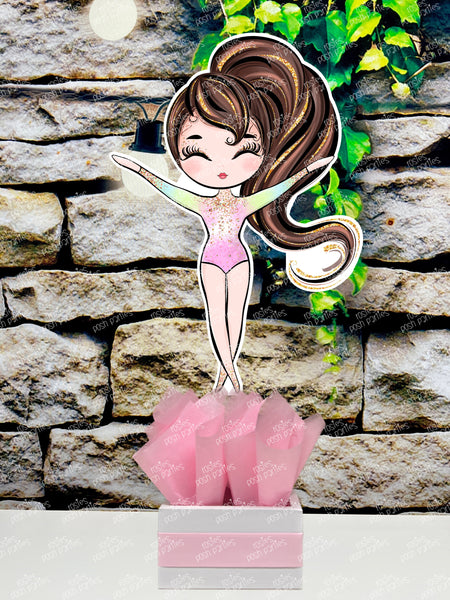 Brown Gymnastics Party | Gym Centerpiece Decoration | Gymnast Birthday Theme | Gymnastics Theme | Gymnast Acrobatics Decoration | Gym INDIVIDUAL