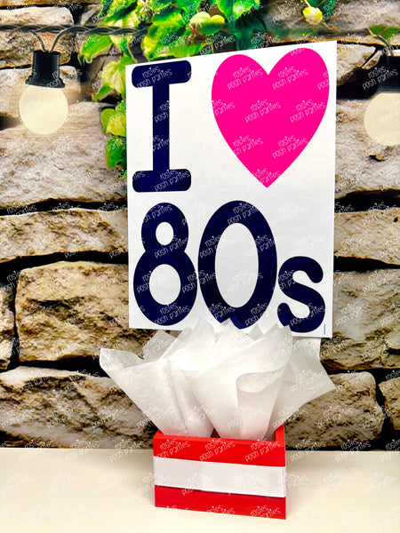 I love the 80s Theme| 80s Birthday Centerpiece | 80s Party Decoration | 80s Birthday | I love 80s Centerpiece | 80s Favors Decor INDIVIDUAL