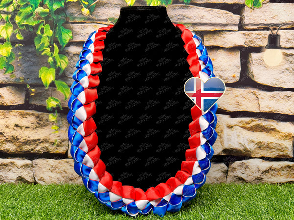 Philippines Graduation Lei | Flag Lei | Senior Night Gift Lei | Braided Ribbon Lei | Graduation Ribbon Lei | Graduate Lei | Country Lei