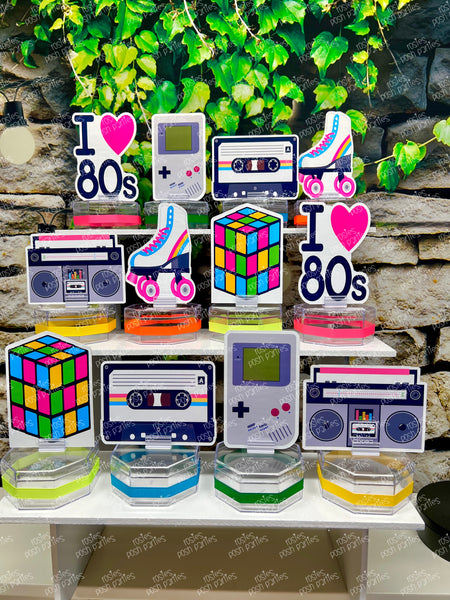 80s birthday bash theme candy jar party favor decoration