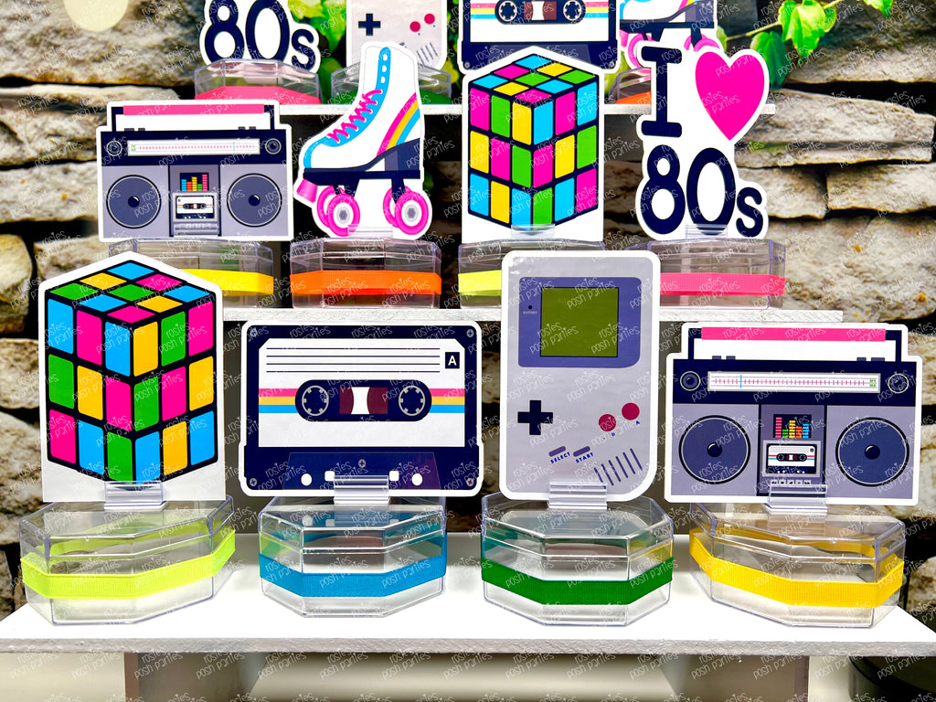 I love the 80s birthday Theme | 80s Theme Party Favor | 80s Theme Favors |  80s Party Candy Jar Favor | 80s Baby Party Decoration SET OF 12