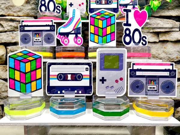 80s birthday bash theme candy jar party favor decoration