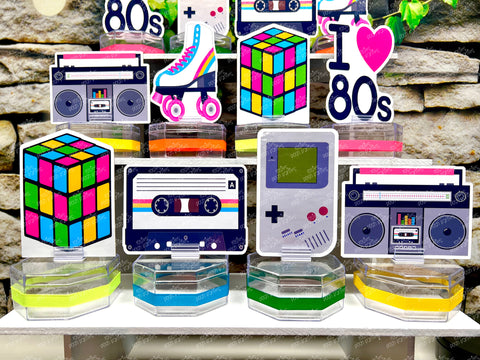 80s birthday bash theme candy jar party favor decoration
