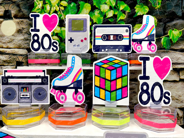 80s birthday bash theme candy jar party favor decoration