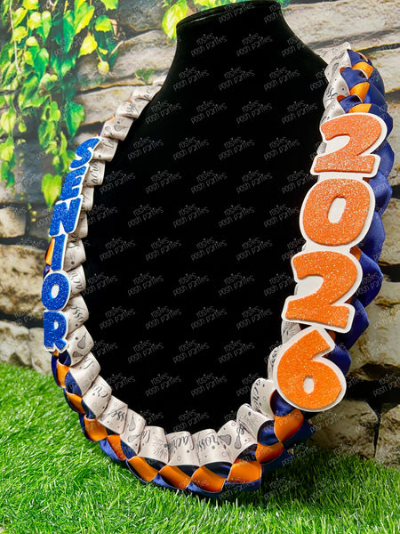 Softball Sports Graduation Lei | Promotion Gift Lei | Sports Senior Night Gift Lei | Braided Ribbon Lei | Graduation Ribbon Lei | Graduate