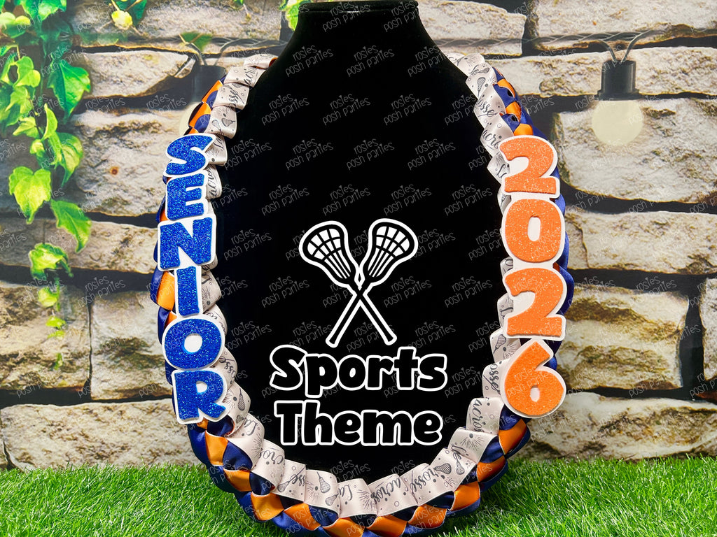 Lacrosse Sports Graduation Lei | Promotion Gift Lei | Sports Senior Night Gift Lei | Braided Ribbon Lei | Graduation Ribbon Lei | Graduate