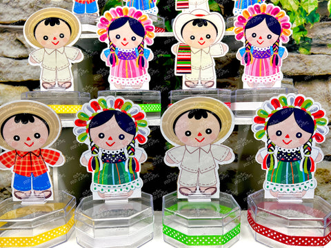 Mexican Rag Doll Theme | Mexican Doll Party | Fiesta Mexicana Party | Guarecita Doll | Mexican Handmade Maria | Candy Jar Favor SET OF 12