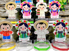 Mexican Rag Doll Theme | Mexican Doll Party | Fiesta Mexicana Party | Guarecita Doll | Mexican Handmade Maria | Candy Jar Favor SET OF 12