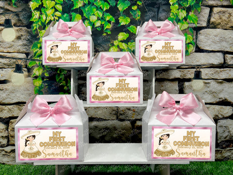 Charra First Communion | Charra Birthday Theme | Charra Mariachi Theme Primera Comunion Gable Favor Box | Charra Favor Gable Box VARIETY