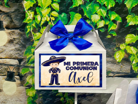 Charro First Communion | Charro Birthday Theme | Charro Mariachi Theme Communion Favor Box | Recuerdo de Primera Comunion Gable Box VARIETY