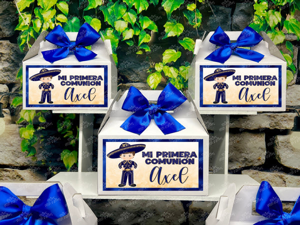 Charro First Communion | Charro Birthday Theme | Charro Mariachi Theme Communion Favor Box | Recuerdo de Primera Comunion Gable Box VARIETY