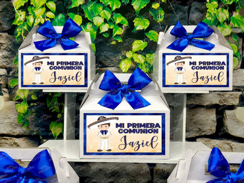 Charro Primera Comunion | Charro Birthday Theme | Charro Mariachi Theme Communion Favor Box | Recuerdo de First Communion Gable Box VARIETY
