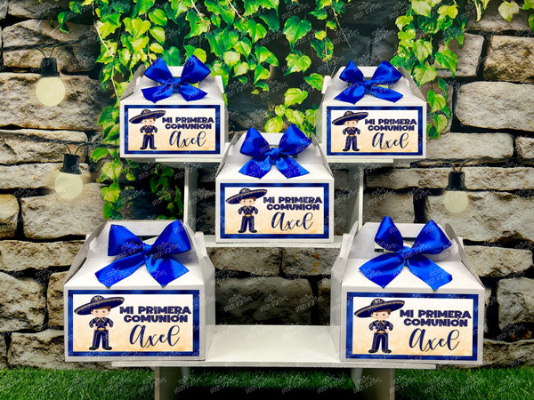 Charro First Communion | Charro Birthday Theme | Charro Mariachi Theme Communion Favor Box | Recuerdo de Primera Comunion Gable Box VARIETY