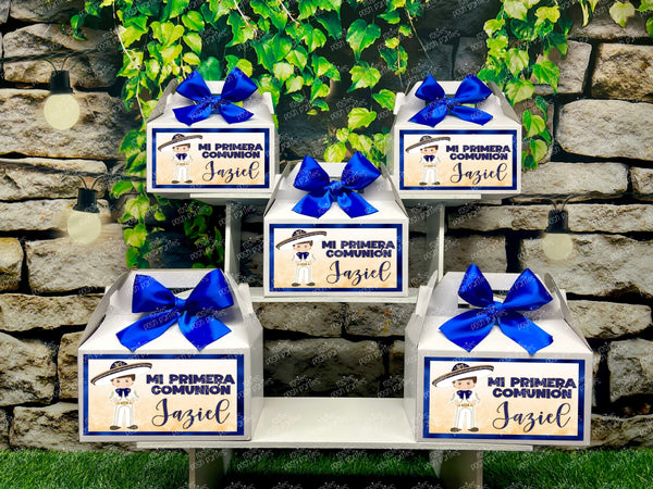 Charro Primera Comunion | Charro Birthday Theme | Charro Mariachi Theme Communion Favor Box | Recuerdo de First Communion Gable Box VARIETY