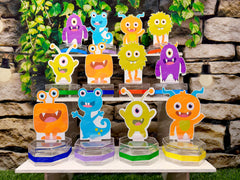 Monster Birthday Theme | Little Monster Cute Baby Shower | Monster Theme Candy Jar Favor | Cute Monster Theme Favor Jar Decoration SET OF 12