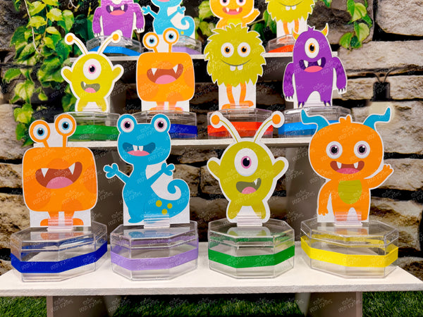 Monster Birthday Theme | Little Monster Cute Baby Shower | Monster Theme Candy Jar Favor | Cute Monster Theme Favor Jar Decoration SET OF 12