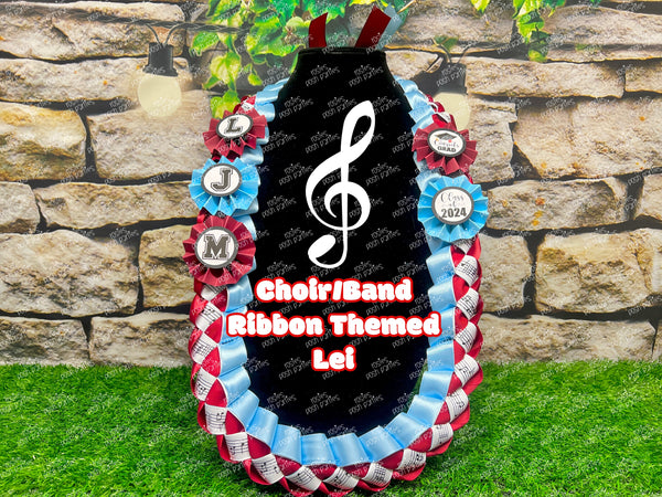 Graduation Lei | Theatre Lei | Senior Night Gift Lei | Braided Ribbon Lei | Graduation Ribbon Lei | Graduate Lei | Music Drama Lei