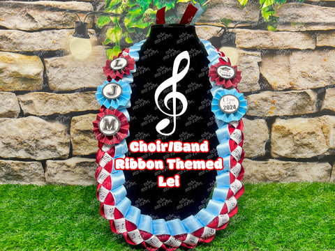 Graduation Lei | Theatre Lei | Senior Night Gift Lei | Braided Ribbon Lei | Graduation Ribbon Lei | Graduate Lei | Music Drama Lei