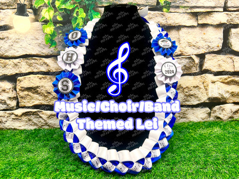 Graduation Lei | Theatre Lei | Senior Night Gift Lei | Braided Ribbon Lei | Graduation Ribbon Lei | Graduate Lei | Music Drama Lei