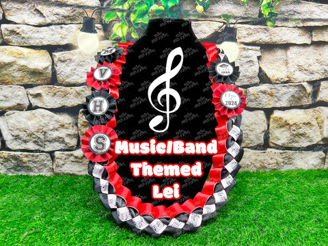 Graduation Lei | Theatre Lei | Senior Night Gift Lei | Braided Ribbon Lei | Graduation Ribbon Lei | Graduate Lei | Music Drama Lei