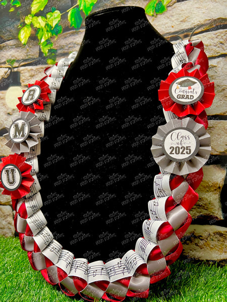 Graduation Lei | Baseball Lei | Senior Night Gift Lei | Braided Ribbon Lei | Graduation Ribbon Lei | Graduate Lei | Sports Lei