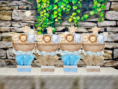 Noah's Ark Baby Shower Centerpieces, Safari Animal Birthday Party Decorations, Jungle Animal Table Decor, Two by Two Theme, Set of 4