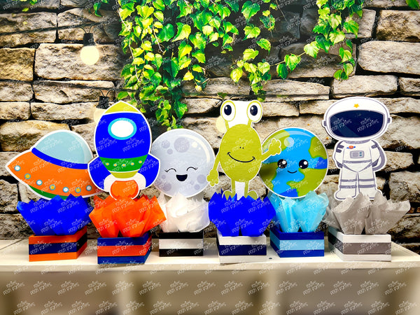 Outer Space Theme | Blast Off Centerpiece | Astronaut Baby Shower | Astronauts Birthday Party | Outer Space Planets Birthday Theme INDIVIDUAL