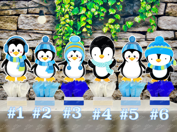 Penguin Birthday Theme | Winter Wonderland Centerpieces | Arctic Theme Party | Winter Penguin Snowmen Birthday Baby Shower Theme INDIVIDUAL
