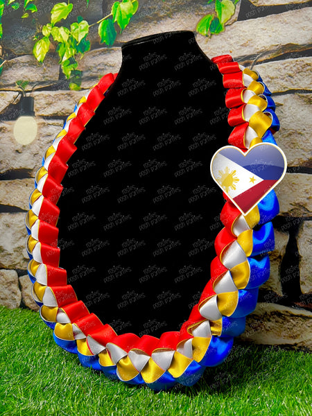 Graduation Lei | Bolivia Flag Lei | Senior Night Gift Lei | Braided Ribbon Lei | Graduation Ribbon Lei | Graduate Lei | Country Lei