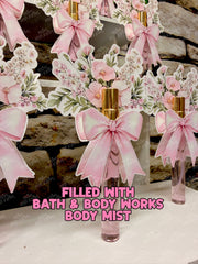 Personalized Floral Body Mist Favors | Birthday | Retirement Party, Anniversary, Party Guest Gift