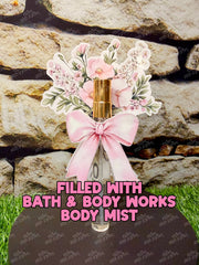 Personalized Floral Body Mist Favors | Birthday | Retirement Party, Quinceanera, Sweet 16 Party Guest Gift