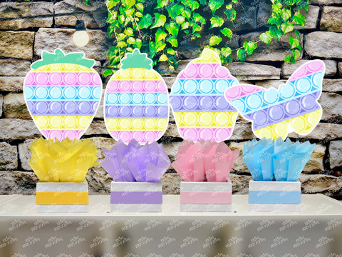 Pop It Birthday Theme | Girl Pop It Party | Pastel Pop It Centerpiece | Pop It Bubble Fidget Decoration | Pop It Party Centerpiece SET OF 4