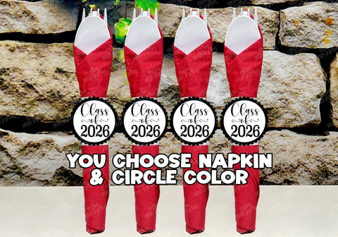 Red Graduation Theme | Grad Night Party | Graduation Party Favor | Napkin Wrapped Utensil Kits | Hight School College University Class of 2026