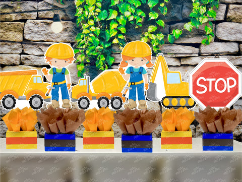 Construction Theme | Construction Birthday Party Centerpiece Decoration | Building Party | Brown Boy Birthday Theme | Construction Deco INDIVIDUAL