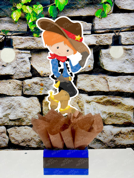 Western Cowboy Theme | Cowboy Birthday | Western Baby Shower | Red Cowboy Theme Centerpiece Decoration INDIVIDUAL