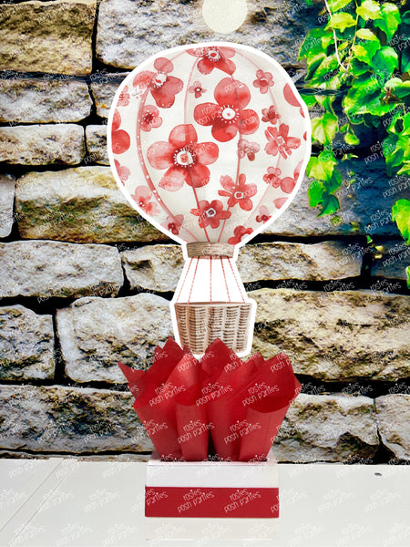 Red Hot Air Balloon Baby Shower Theme | Hot Air Balloon Birthday Centerpiece | Hot Air Balloon Party Decoration | Hot Air Balloon SET OF 4