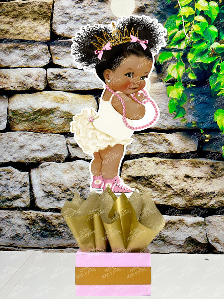 Royal Princess Baby Shower | Princess Theme | Royal Princess Birthday Theme | African American Princess Centerpiece Decoration INDIVIDUAL