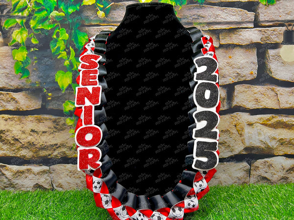 Soccer Sports Graduation Lei | Promotion Gift Lei | Sports Senior Night Gift Lei | Braided Ribbon Lei | Graduation Ribbon Lei | Graduate