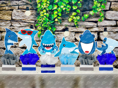 Shark Birthday Theme | Shark Birthday Party | Shark Theme | Ocean Party | Great White Shark | Shark Party Decoration Centerpiece SET OF 6