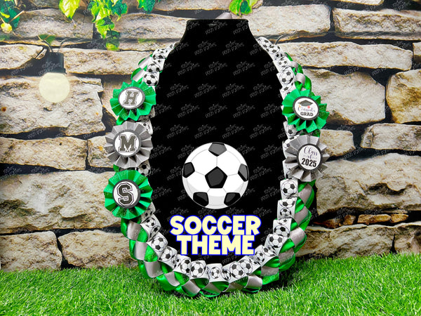 Soccer Graduation Lei | Soccer Lei | Senior Night Gift Lei | Braided Ribbon Lei | Graduation Ribbon Lei | Graduate Lei | Sports Lei