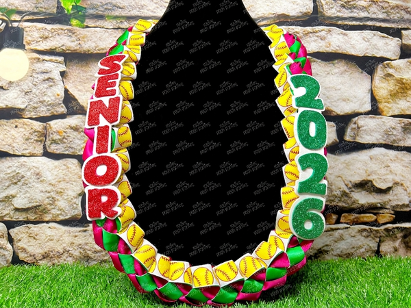Basketball Sports Graduation Lei | Promotion Gift Lei | Sports Senior Night Gift Lei | Braided Ribbon Lei | Graduation Ribbon Lei | Graduate