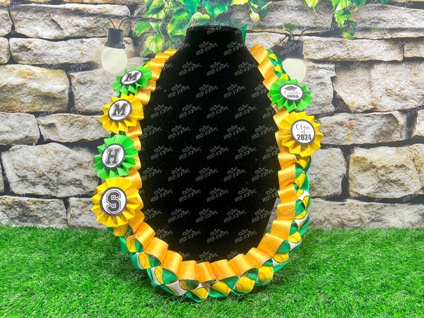 Graduation Lei | Theatre Lei | Senior Night Gift Lei | Braided Ribbon Lei | Graduation Ribbon Lei | Graduate Lei | Music Drama Lei