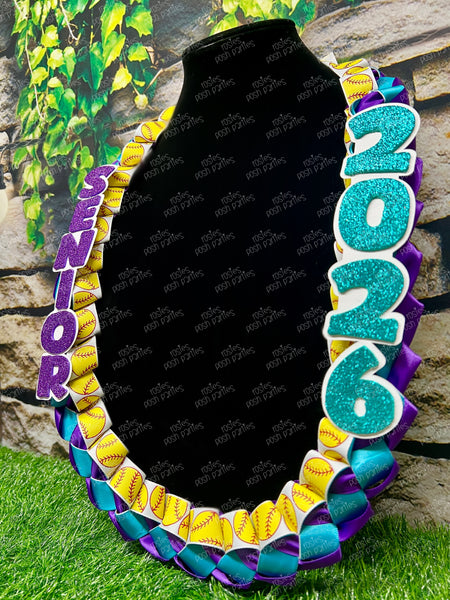 Basketball Sports Graduation Lei | Promotion Gift Lei | Sports Senior Night Gift Lei | Braided Ribbon Lei | Graduation Ribbon Lei | Graduate