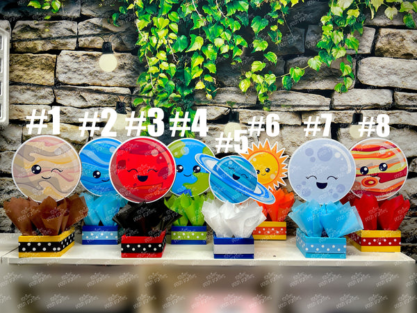 Blast Off Outer Space birthday party Planets Outer Space Solar System wood guest table centerpiece decoration solar centerpiece SET OF 9