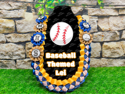 Graduation Lei | Baseball Lei | Senior Night Gift Lei | Braided Ribbon Lei | Graduation Ribbon Lei | Graduate Lei | Sports Lei