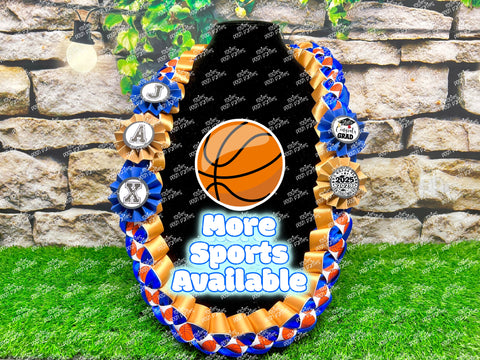 Graduation Lei | Basketball Lei | Senior Night Gift Lei | Braided Ribbon Lei | Graduation Ribbon Lei | Graduate Lei | Sports Lei