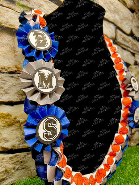 Basketball Graduation Lei | Soccer Lei | Senior Night Gift Lei | Braided Ribbon Lei | Graduation Ribbon Lei | Graduate Lei | Sports Lei