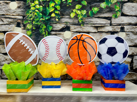 Sports Theme | Sports Baby Shower | Sports Party Centerpiece | Soccer Football Baseball Basketball Theme | Sports Birthday INDIVIDUAL