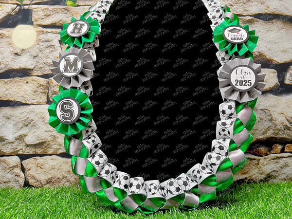 Basketball Graduation Lei | Soccer Lei | Senior Night Gift Lei | Braided Ribbon Lei | Graduation Ribbon Lei | Graduate Lei | Sports Lei