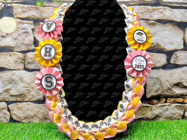 Basketball Graduation Lei | Soccer Lei | Senior Night Gift Lei | Braided Ribbon Lei | Graduation Ribbon Lei | Graduate Lei | Sports Lei